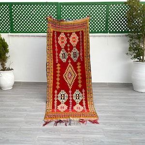 Colorful Moroccan runner rug | Vintage runner | azilal rug  | Berber rug | bohemian rug | rainbow carpet | authentic runner | boho runner
