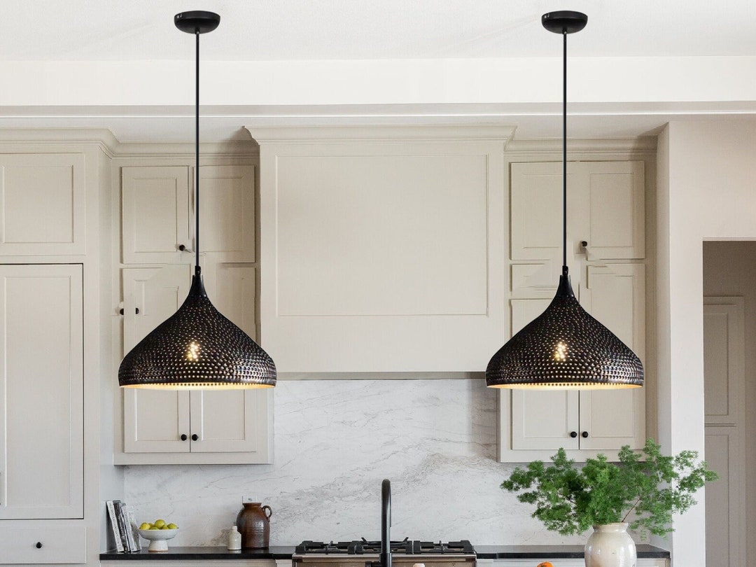 Set of 2 Brass Pendant Light for Kitchen Island Hanging Lamp ,light ...