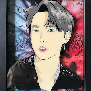 Jung Hoseok Portrait Glasspainting