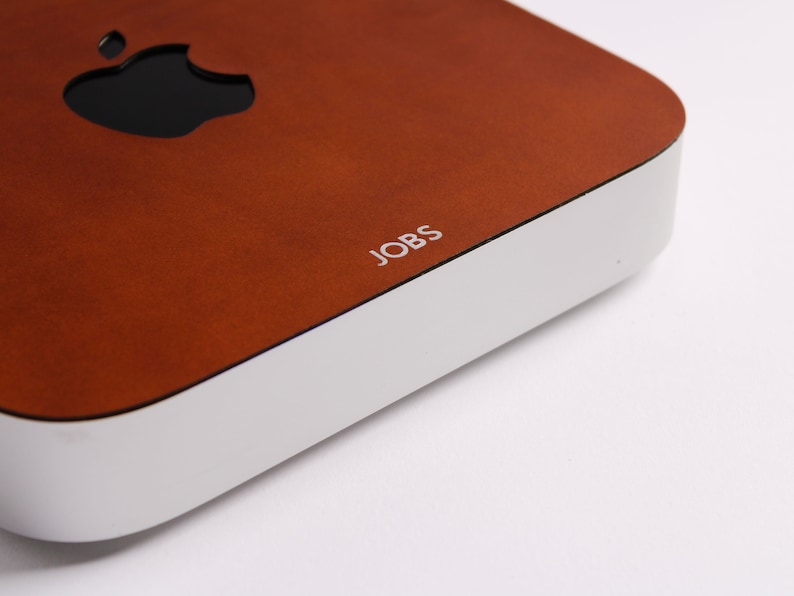 Italian Leather Skin with Apple Logo Cut Out for Mac Mini M1 & M2, Skin Personalized Gift, Monogram, Made in US, Precision Cut Skin 8 Colors image 7