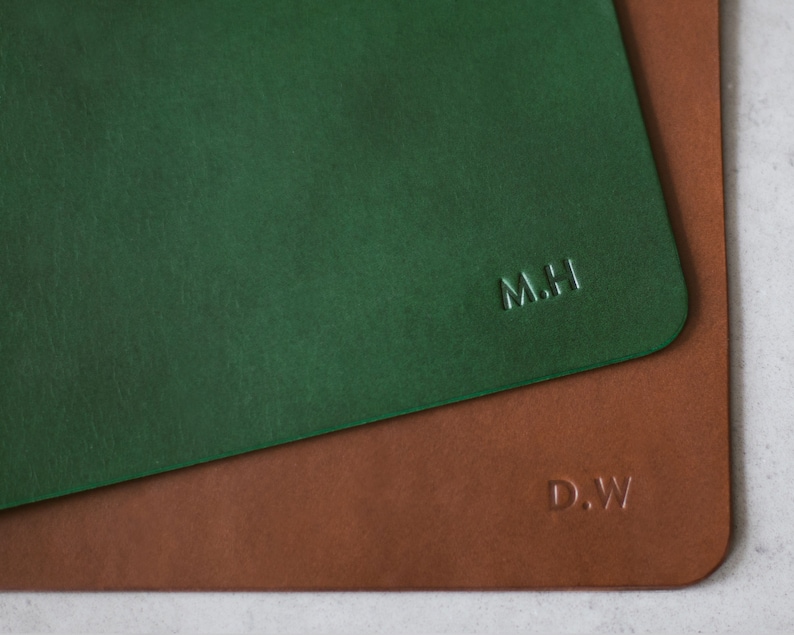 Italian Leather Mouse Pad Leather Desk Mat Personalized Etsy