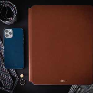 iPad Pro 12.9 « Magic Keyboard Cuir italien Peau, Personnalisé, Coupe de précision, Mince, 3M, Décalcomanie en cuir, Marron Marron & Plus Couleurs