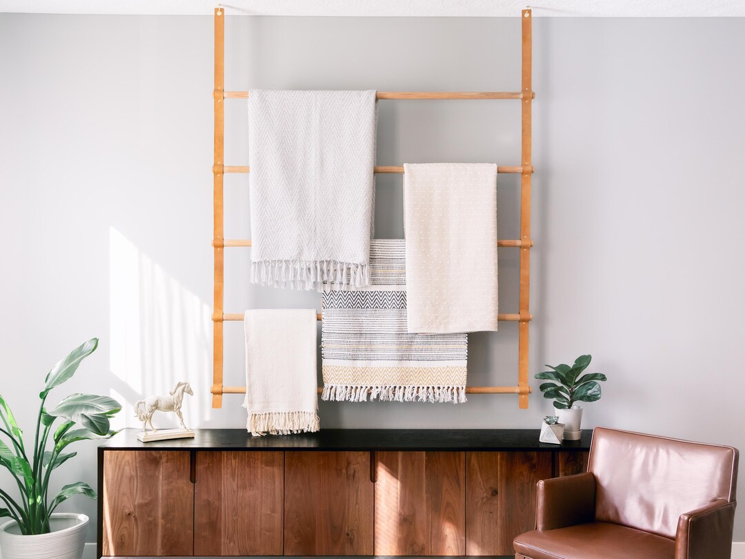 Large Custom Hanging Blanket Ladder Wall Mount or Ceiling Etsy