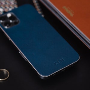 iPhone 12 Pro, iPhone 12 Peau en cuir, Personnalisé, Monogramme, Poignée en cuir de luxe mince, Feuille d’or, Adhésif 3M, États-Unis, Peau personnalisée