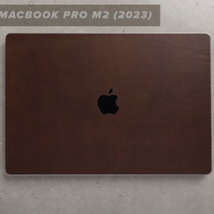 14 dans MacBook Pro M2 2023, Peau en cuir italien pour dos avant, Logo Apple découpé, Personnalisé, Décalcomanie cuir pour ordinateur portable, 3M, Coupe Précision