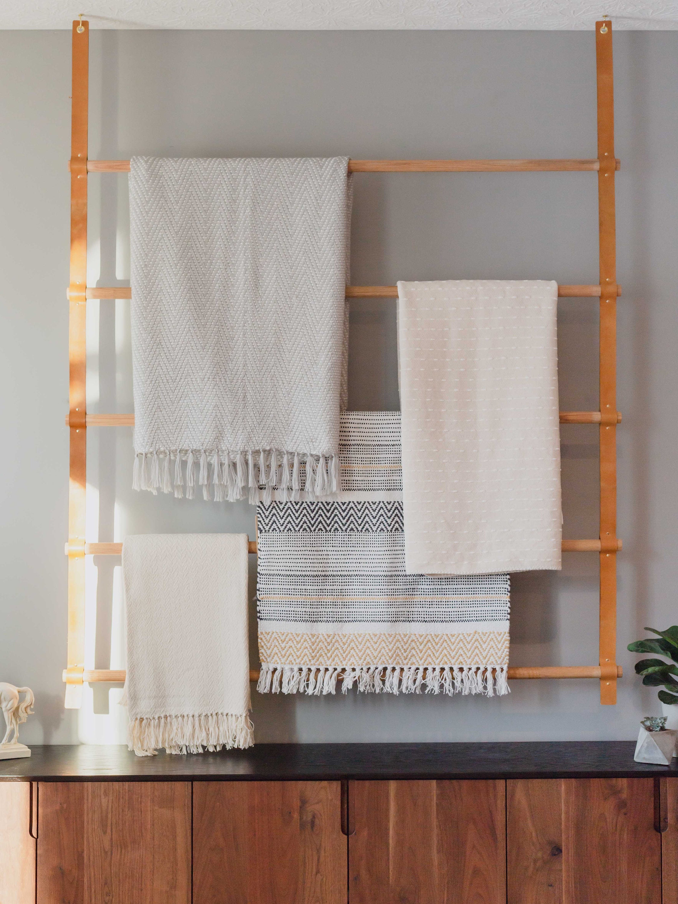 Large Custom Hanging Blanket Ladder Wall Mount or Ceiling Etsy