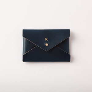 Lederen kaart portemonnee, volnerf groente gelooid leer, contrast voering, gepersonaliseerde, visitekaartje houder Pochette, Kirigami, US made,