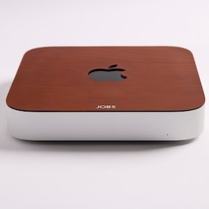 Italian Leather Skin with Apple Logo Cut Out for Mac Mini M1 & M2, Skin Personalized Gift, Monogram, Made in US, Precision Cut Skin 8 Colors