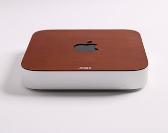 Italian Leather Skin with Apple Logo Cut Out for Mac Mini M1 & M2, Skin Personalized Gift, Monogram, Made in US, Precision Cut Skin 8 Colors