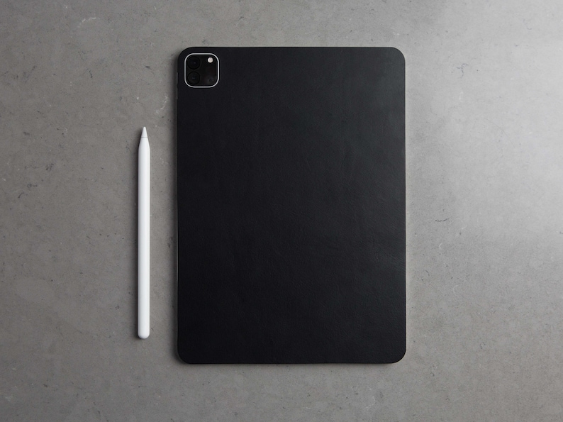 Black Italian Leather Skin for iPad Pro 11 Personalized iPad image 2