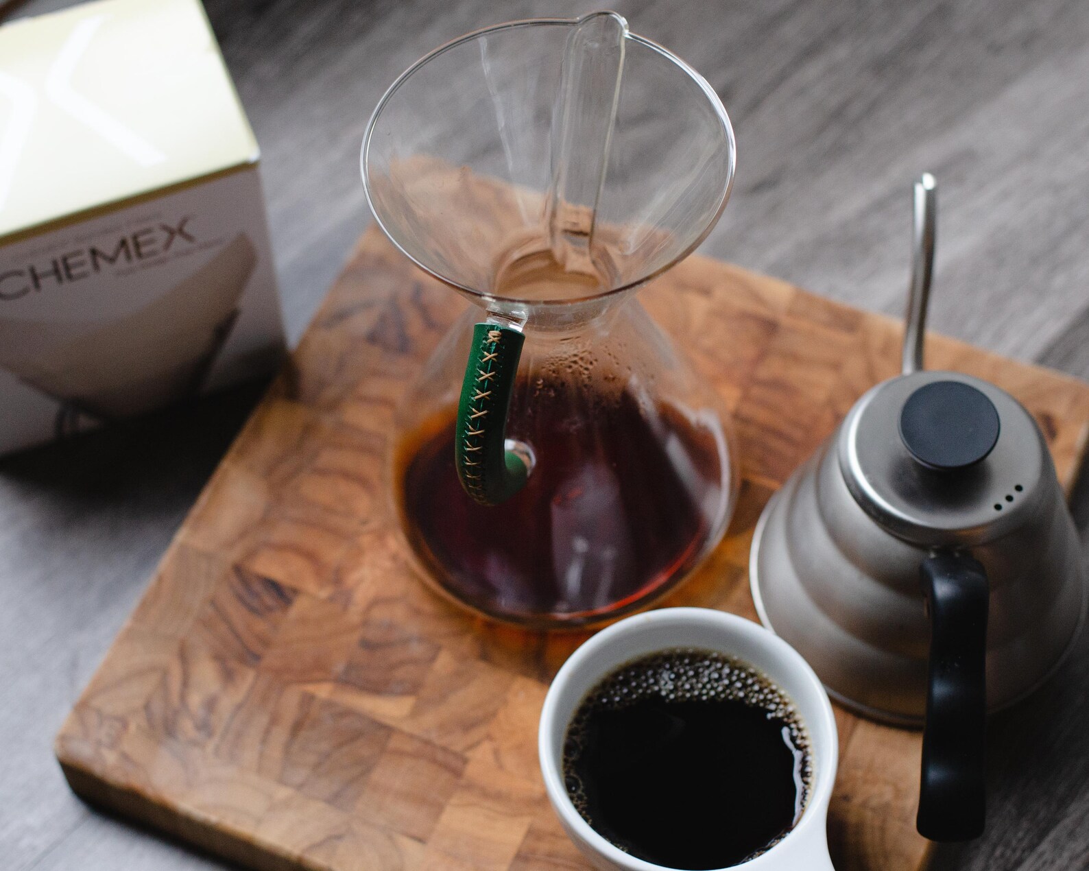 Chemex 10 Cup Glass Coffeemaker With Custom Leather Wrapped Etsy