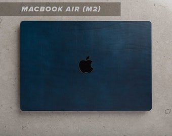 MacBook Air M2 Chip 2022 Leather Skin for Front & Back, Apple Logo Cut Out, Personalized, Leather Decal, 3M, Precision Cut
