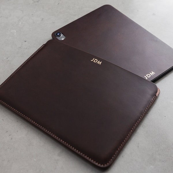 iPad Mini Italian Leather Sleeve with Personalization, SLEEVE ONLY, iPad Mini (2021) , Leather Folio, Leather Case, Personalized, USA