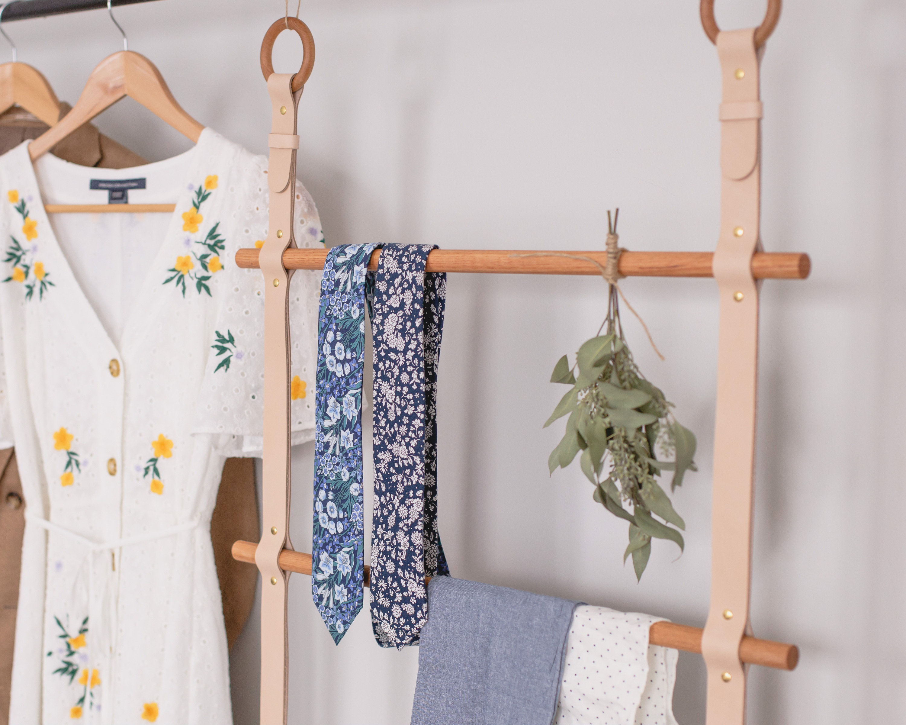 Hanging Blanket Ladder Wall Mount or Ceiling Mount Leather Etsy