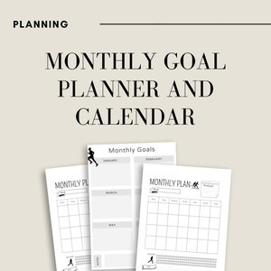 Running Planner | Monthly  Planner and Monthly Goal printable planners for Runners and Fitness | Run planner | Fitness Planner