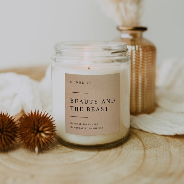 Beauty and the Beast Candle Etsy