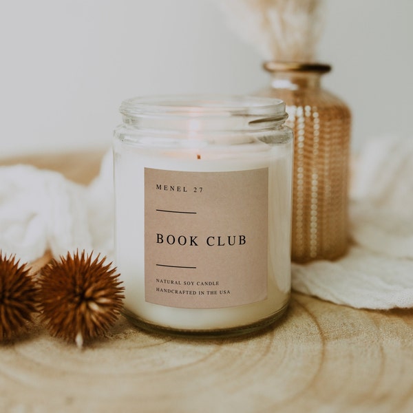 Book Club | Book Candles | Book Lover Gift | Cozy Candle | Handmade Candle | Orange Fruity Candle | Natural Candle | Bookish Candle