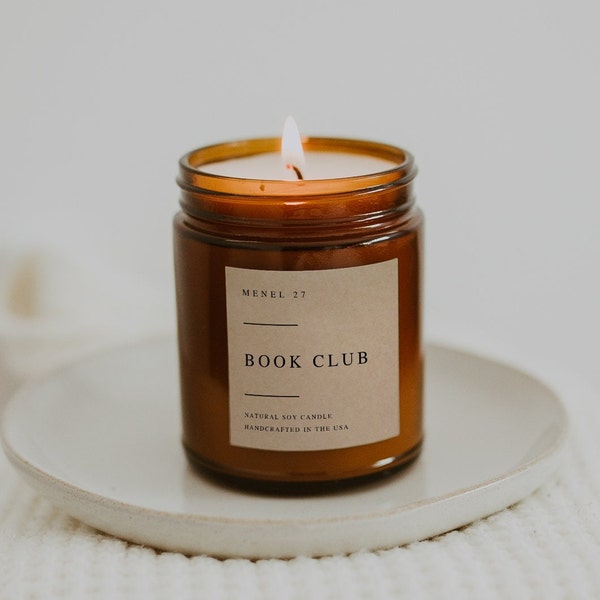 Book Club | Book Candles | Book Lover Gift | Cozy Candle | Handmade Candle | Orange Fruity Candle | Natural Candle | Bookish Candle |