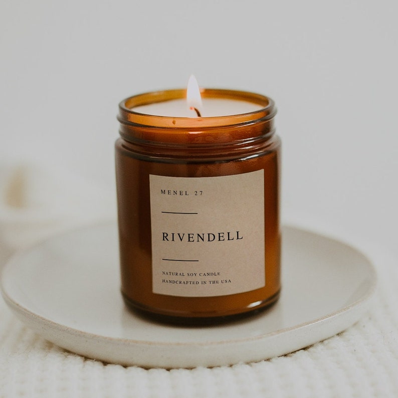 Rivendell Candle | lord of the rings reading bookish literary homemade book bibliophile gift inspired decor scented soy candle | Menel 27