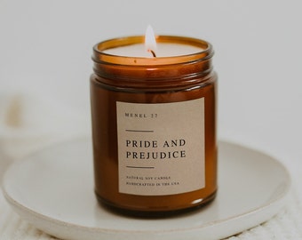 Pride and Prejudice | Bookish Candle | Jane Austen | Soy Candles Handmade | Bookish Gifts | Rose Candle | Pemberley Gardens