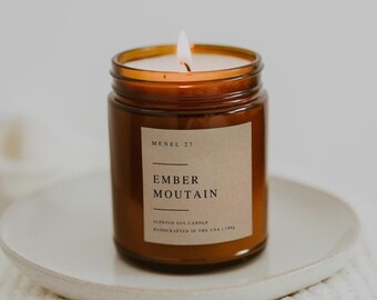 Ember Mountain Candle | breath of the wild gift cozy gaming legend of zelda gamer fandom video game scented soy candle | Menel 27