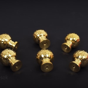 Juego de pomos de latón macizo sin lacar para armarios de cocina, estilo rústico de latón brillante, decoración vintage, pomos tradicionales.