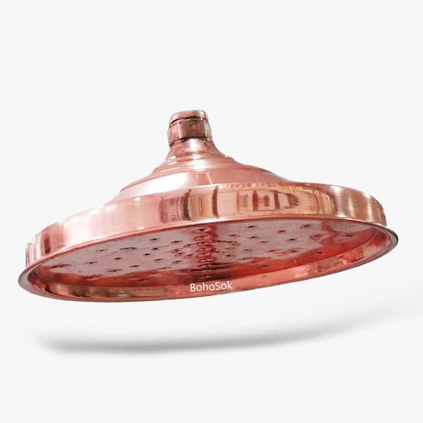 Handmade Round Copper Showerhead - Vintage Solid Copper Rain Shower Head