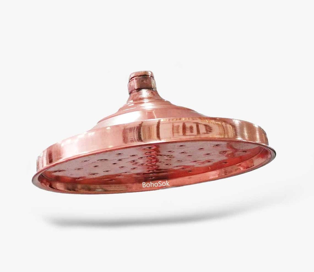 Handmade Round Copper Showerhead Vintage Solid Copper Rain Shower Head