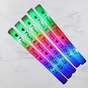 Custom LED Foam Glow Sticks ,Light Up LED Foam Stick, Personalised Foam Glow sticks-Wedding-LED Foam Glow Sticks-Dancing Props-Birthday Prop image 2