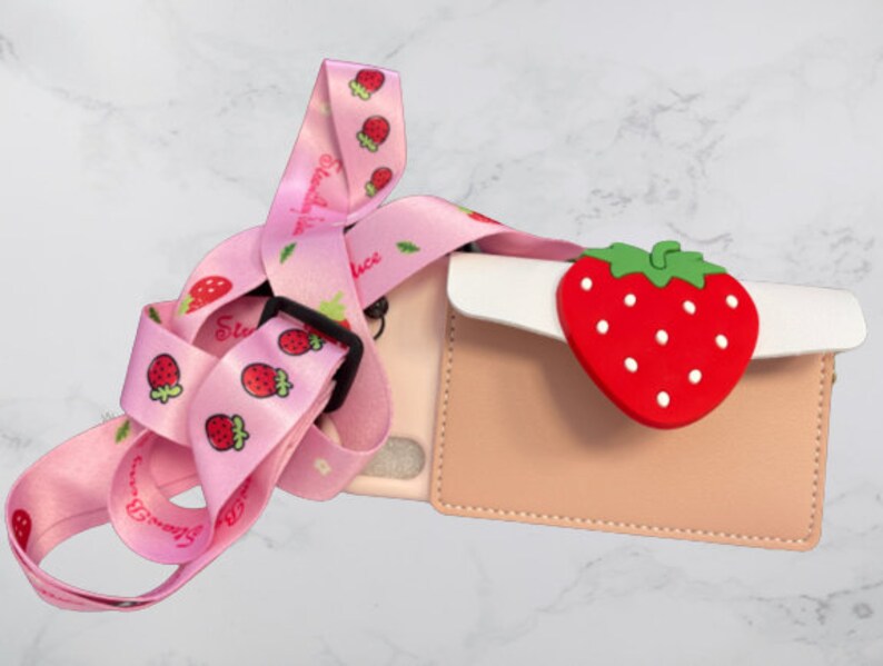 Cute 3D Strawberry Wallet Crossbody Card Holder Waller Phone Case  S20 Case S20 Plus S20 Ultra S8 Plus S9 Plus S10 Plus S10e Note 10 Plus 