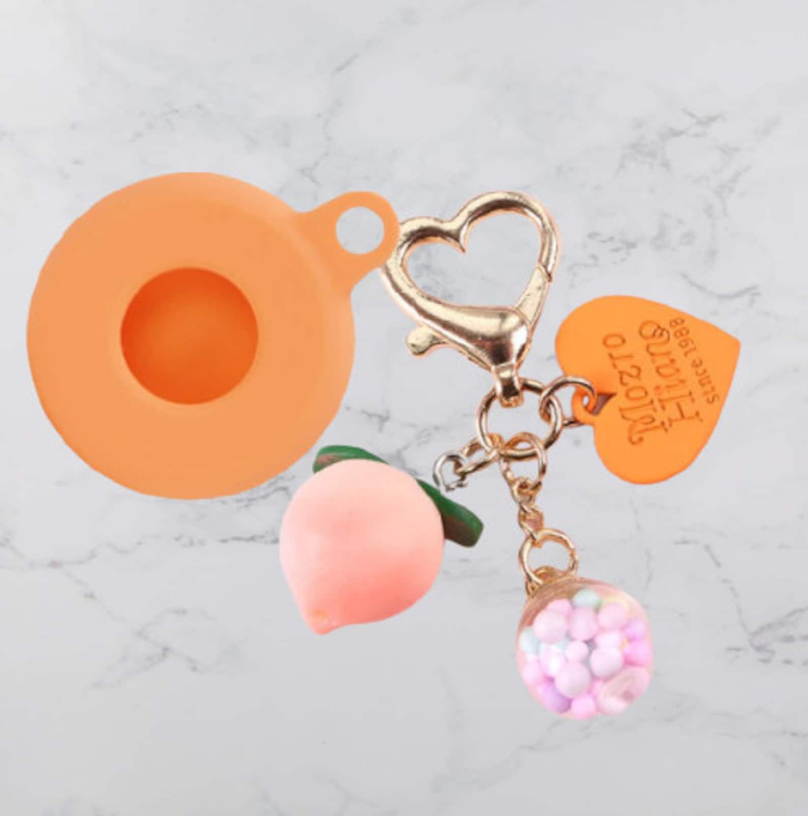 Cute Kawaii Peach Airtag Keyring Case Airtag Holder Airtag Etsy