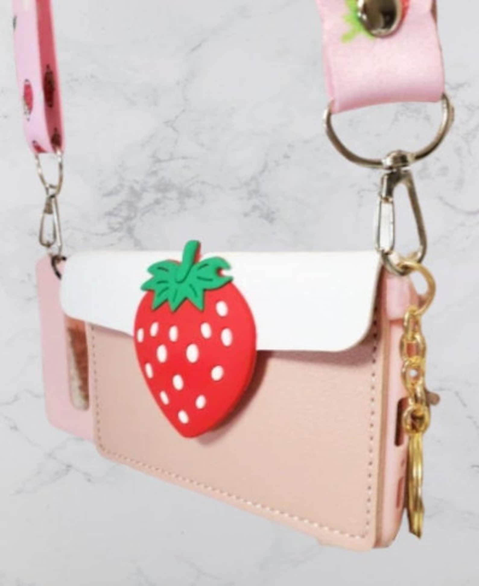 Cute 3D Strawberry Wallet Crossbody Card Holder Waller Phone Etsy
