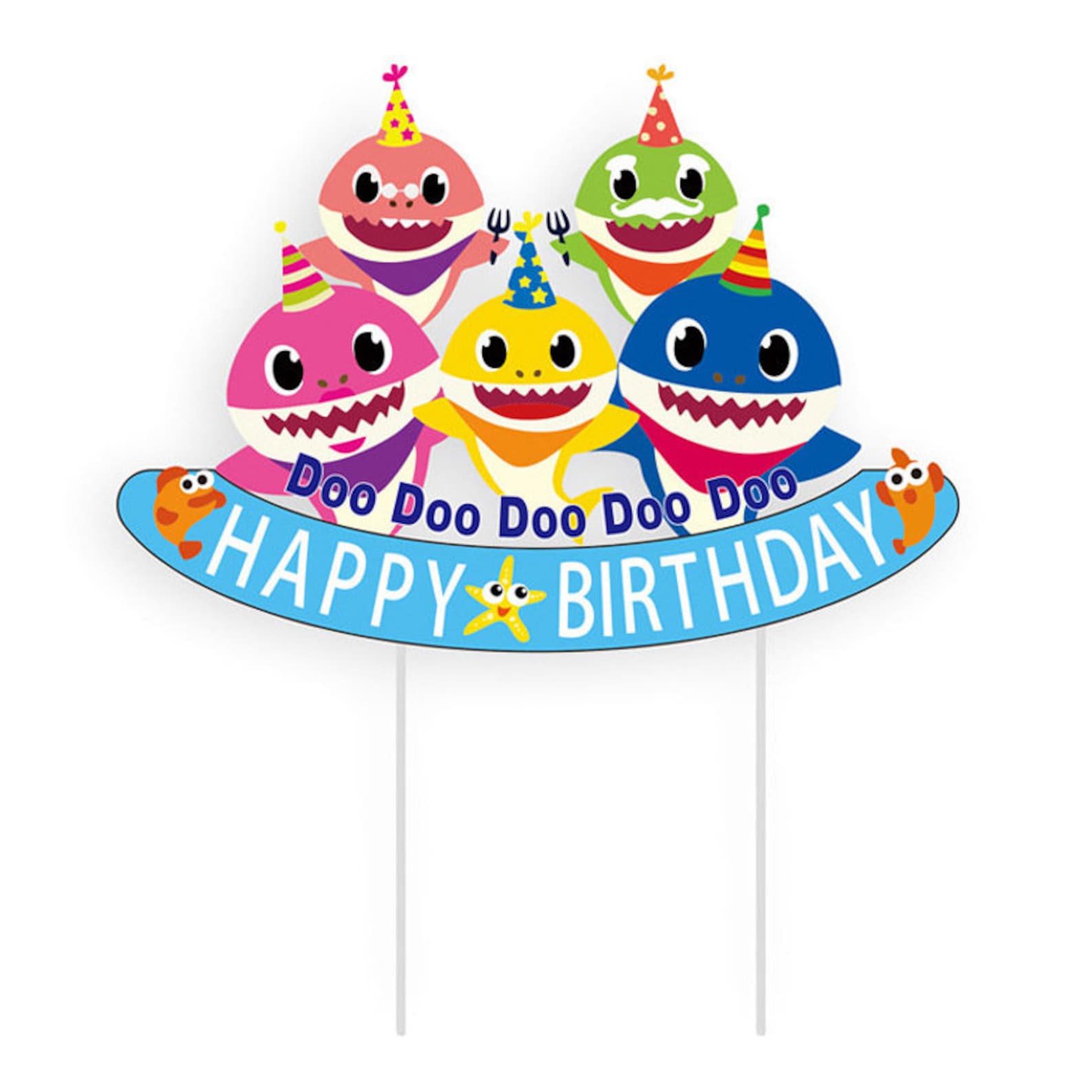 Baby Shark Happy Birthday Decoration Theme Birthday Banner Etsy