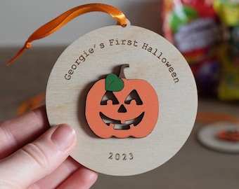 Babys First Halloween, Personalised 1st Halloween Keepsake, 1st Halloween Ornament, New Baby Hanging Decoration, Pumpkin, New Baby Gift 2025