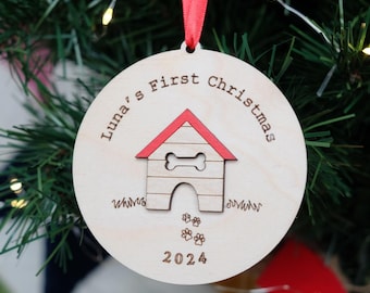 Personalised Puppies' First Christmas Bauble, Personalised Dogs First Christmas Ornament, Puppies' First Christmas Keepsake, New Pet 2026