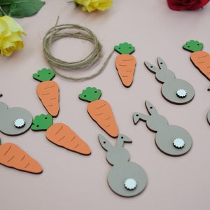 Easter Decorations, Easter Bunting, Easter Garland, Bunny and Carrot banner, Party supplies, Easter decor, Re-usable & handmade Easter Gift image 3