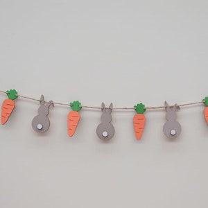 Easter Decorations, Easter Bunting, Easter Garland, Bunny and Carrot banner, Party supplies, Easter decor, Re-usable & handmade Easter Gift image 6