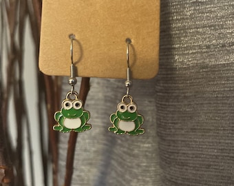 Boucles d'oreilles amusantes petite grenouille