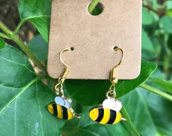 Boucles d'oreilles abeilles colorées pendantes/gouttes