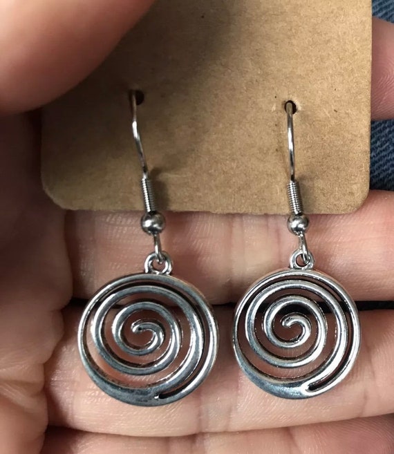 Spiral dangle deals earrings
