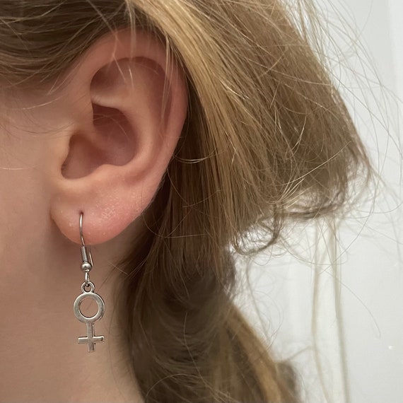Venus Female Symbol Dangle Earrings with hooks or hoops