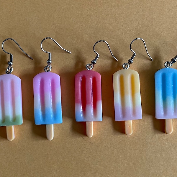 Ice lolly earrings fun earrings summer earrings festival earrings