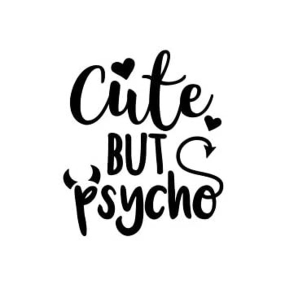 BUT PSYCHO Novelty Funny Girly Van Window Bumper Boot Door Car Sticker CUTE BUT PSYCHO Novelty Funny Girly Van Window Bumper Boot Door Car Sticker CUTE