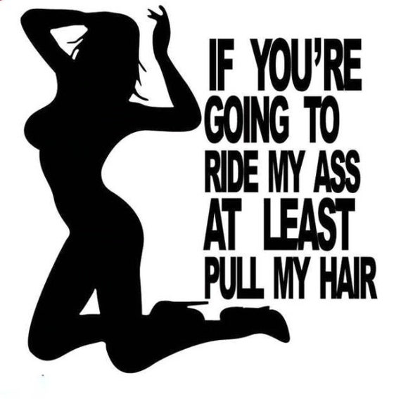 IF YOU'RE GOING TO RIDE MY ASS AT LEAST PULL MY HAIR Novelty Bumper Magnet 