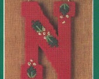 Vintage Gallery of Stitches Bucilla Noel Banner Wall Hanging Christmas Plastic Canvas Needlepoint pattern –INSTANT DOWNLOAD 6515