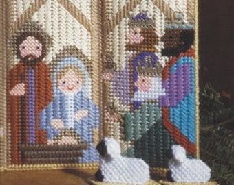 Dick Martin Design pattern Holiday Christmas Nativity TRIPTYCH Plastic Canvas Needlepoint–INSTANT DOWNLOAD
