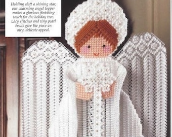 Dick Martin Angel Tree topper star Plastic Canvas needlepoint yuletide Christmas holiday vintage pattern from 1995 –INSTANT DOWNLOAD