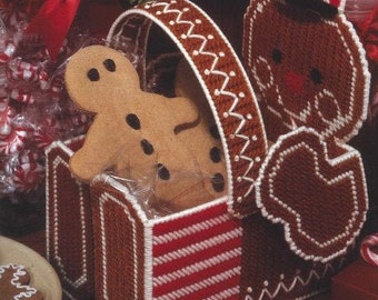 Dick Martin Design pattern Holiday Christmas gingerboy basket gingerbread Plastic Canvas Needlepoint–INSTANT DOWNLOAD