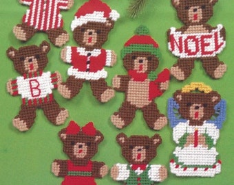 Good Shepherd 88003 "Holiday Bears" Christmas Holiday Noel Plastic Canvas Needlepoint Ornament pattern – INSTANT DOWNLOAD