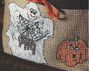 Better Homes and Gardens Country Crafts Ghost Pumpkin Halloween Fall Counted Cross Stitch Pattern from 1992 – INSTANT DOWNLOAD
